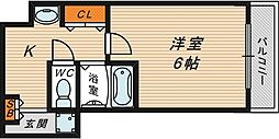 サンパレス都島 1Kの間取図画像