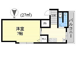 ハイツ大空 ワンルームの間取図画像