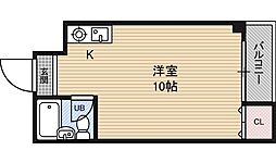 ファンシー都島 ワンルームの間取図画像