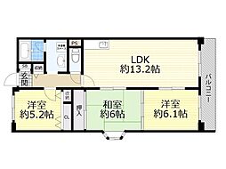 アルカディア 3LDKの間取図画像