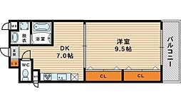 レジディア城北公園通 1DKの間取図画像