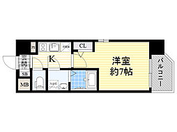 エスリード京橋アミュゼ 1Kの間取図画像