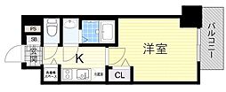 ゼオン大阪EAST 1Kの間取図画像