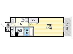 サムティ都島North 1Kの間取図画像