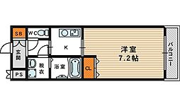 クレール高殿ラクラス高殿 1Kの間取図画像