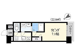 エスリード京橋グランテラス 1Kの間取図画像