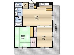 サントリーノ迎賓館 2LDKの間取図画像