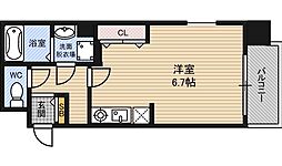 メゾン・ド・ヴィレ都島 ワンルームの間取図画像