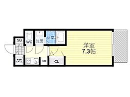 S-RESIDENCE都島Elegant 1Kの間取図画像