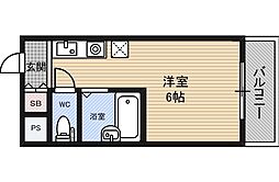 ラ・フォーレ桜宮2 ワンルームの間取図画像