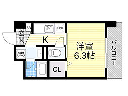 フォレストプラザ森下 1Kの間取図画像
