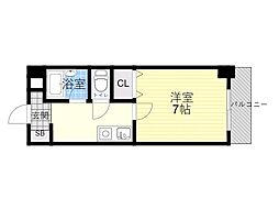 ロイヤル天満橋 1Kの間取図画像