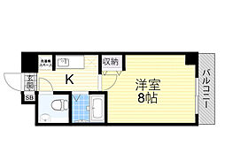 ロジェ今福鶴見 1Kの間取図画像