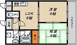 ハイウェール 2LDKの間取図画像