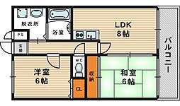 アビタシオントウイ 2LDKの間取図画像