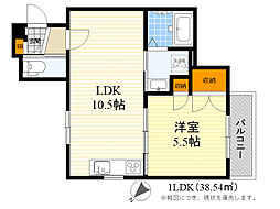 ブランレグルス 1LDKの間取図画像