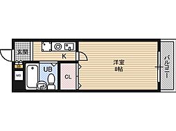ベンベヌート大西 1Kの間取図画像