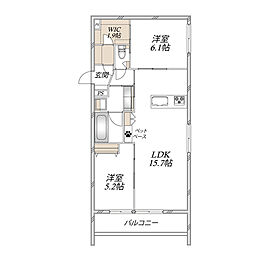 ヘーベルメゾン アトル 2LDKの間取図画像