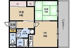 パークアベニュー 2DKの間取図画像