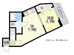 SOLASIA LUFRA放出 1DKの間取図画像