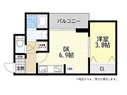 SOLASIA LUFRA放出 1DKの間取図画像