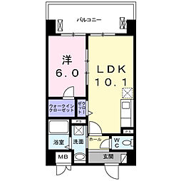 ヴァンヴェール森の宮 1LDKの間取図画像