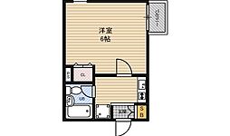 サンハウスフクシマ3 1Kの間取図画像
