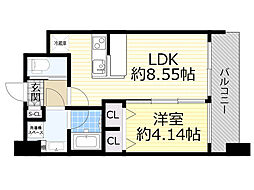 PREGIO城北 1LDKの間取図画像