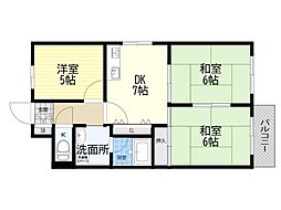 メゾンエスポアール 3DKの間取図画像