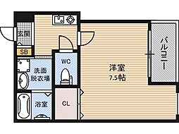 アヴァンス 1Kの間取図画像