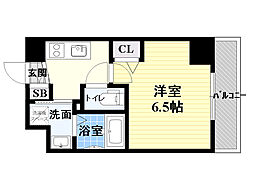 ララプレイスザ・京橋ステラ 1Kの間取図画像