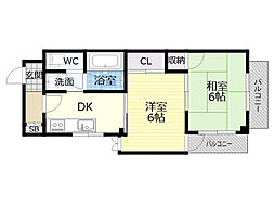 ベルメゾン高倉 2DKの間取図画像