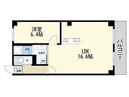 天満ドリームマンション 1LDKの間取図画像