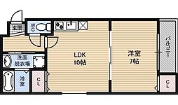 フジパレスファースト内代 1LDKの間取図画像
