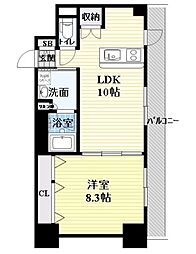 ララプレイスザ・京橋ステラ 1LDKの間取図画像