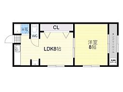 ファミール・諏訪 1LDKの間取図画像
