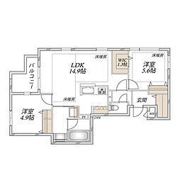 (仮称)中央区上町1丁目へーベルメゾン 2LDKの間取図画像