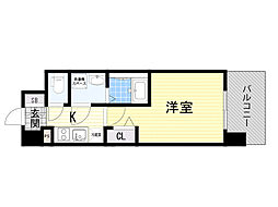 レジュールアッシュ桜宮リバーコート 1Kの間取図画像