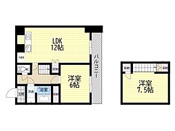 グランドピュア'90 2LDKの間取図画像