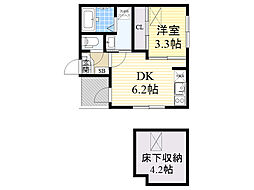 ハーモニーテラス大宮3 1DKの間取図画像