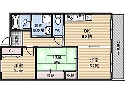シャトーフルール 3DKの間取図画像