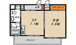 G-FLAT 1LDKの間取図画像