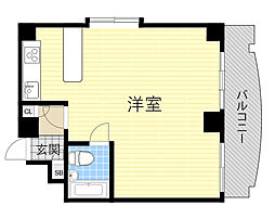 グランドールハタダ ワンルームの間取図画像