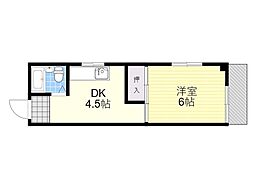 カームハイツ 1DKの間取図画像