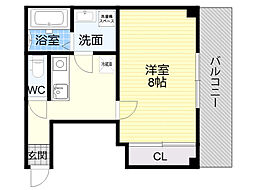 クイーンライフ東今里 1Kの間取図画像