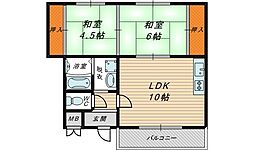 SSハイツ今福 2LDKの間取図画像