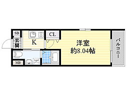 LiveCasa千林大宮 1Kの間取図画像