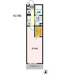 ポラリス 1Kの間取図画像