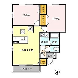 ボナール 2LDKの間取図画像