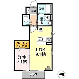 コートエム 1LDKの間取図画像